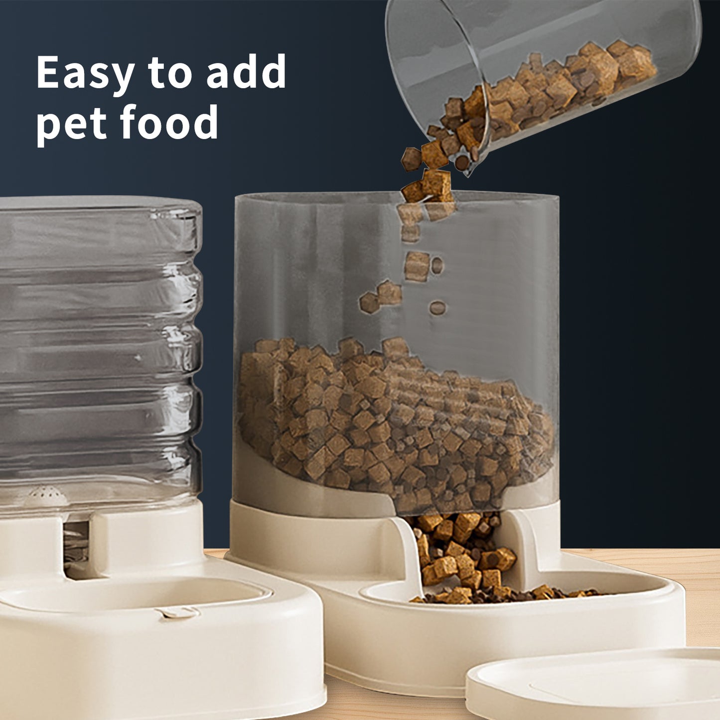 Separable Pet Food And Water Dispenser - Large Capacity Automatic Replenishment, Worry Free For Short-term Outdoor Meals