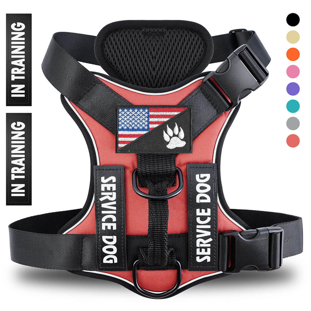 Reflective Breathable Solid Color Polyester Dog Strap Harness