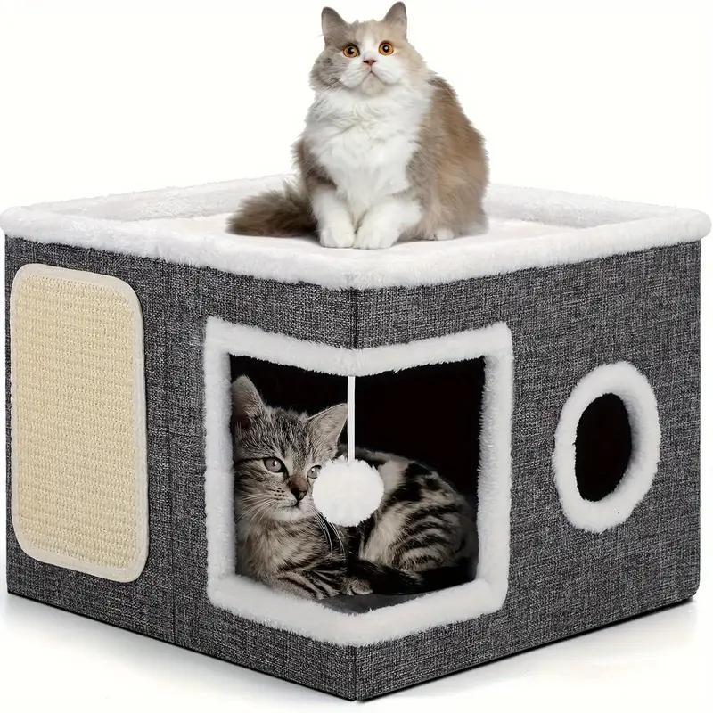 Large Cat House - Stylish And Elegant, With A High Aesthetic Design, Combining Beauty And Capacity, A Practical Must-have For Pet Home Decoration, A Comfortable Space Exclusively For Cats, Enhancing T