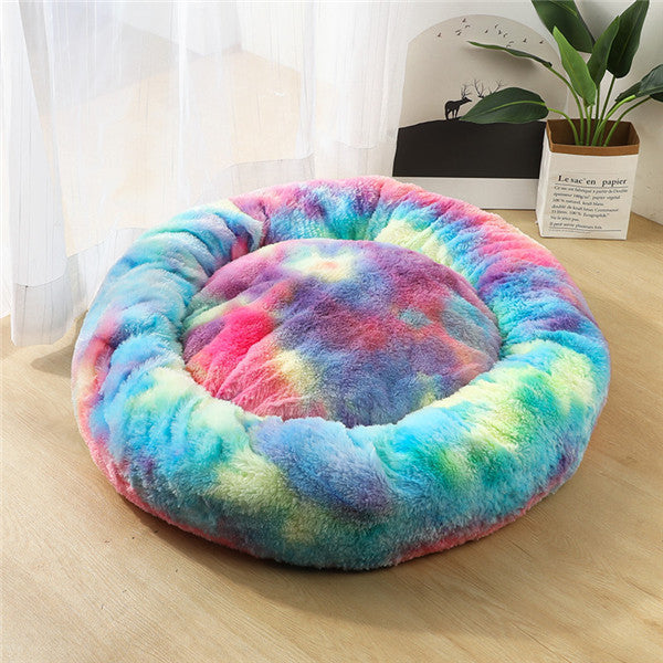Dog & Cat Beds For Small Dogs Round Plush Cat Litter Kennel Pet Nest Mat Puppy Beds