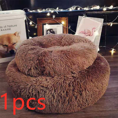 Dog & Cat Beds For Small Dogs Round Plush Cat Litter Kennel Pet Nest Mat Puppy Beds