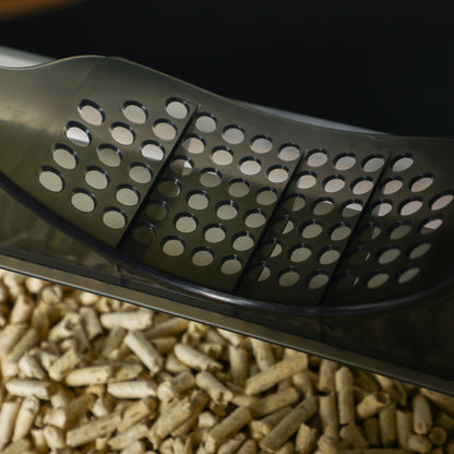 Hooded Cat Litter Box w/ Litter Mat, Litter Particle Catching, Gray