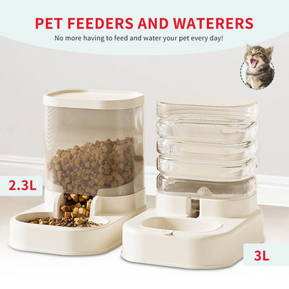 Separable Pet Food And Water Dispenser - Large Capacity Automatic Replenishment, Worry Free For Short-term Outdoor Meals