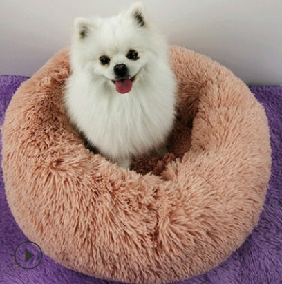 Dog & Cat Beds For Small Dogs Round Plush Cat Litter Kennel Pet Nest Mat Puppy Beds