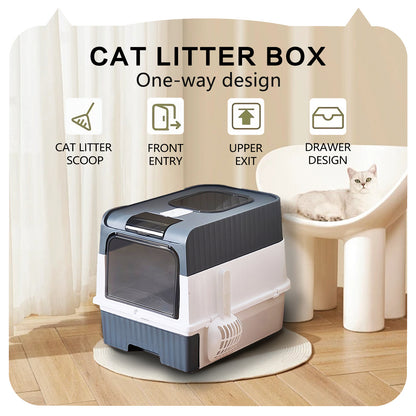 Super Large Capacity Cat Litter Box - Easy To Clean, Odorless, Leak Proof, Not Easy To Leak, Pull-out Design, Comfortable Toilet For Pets