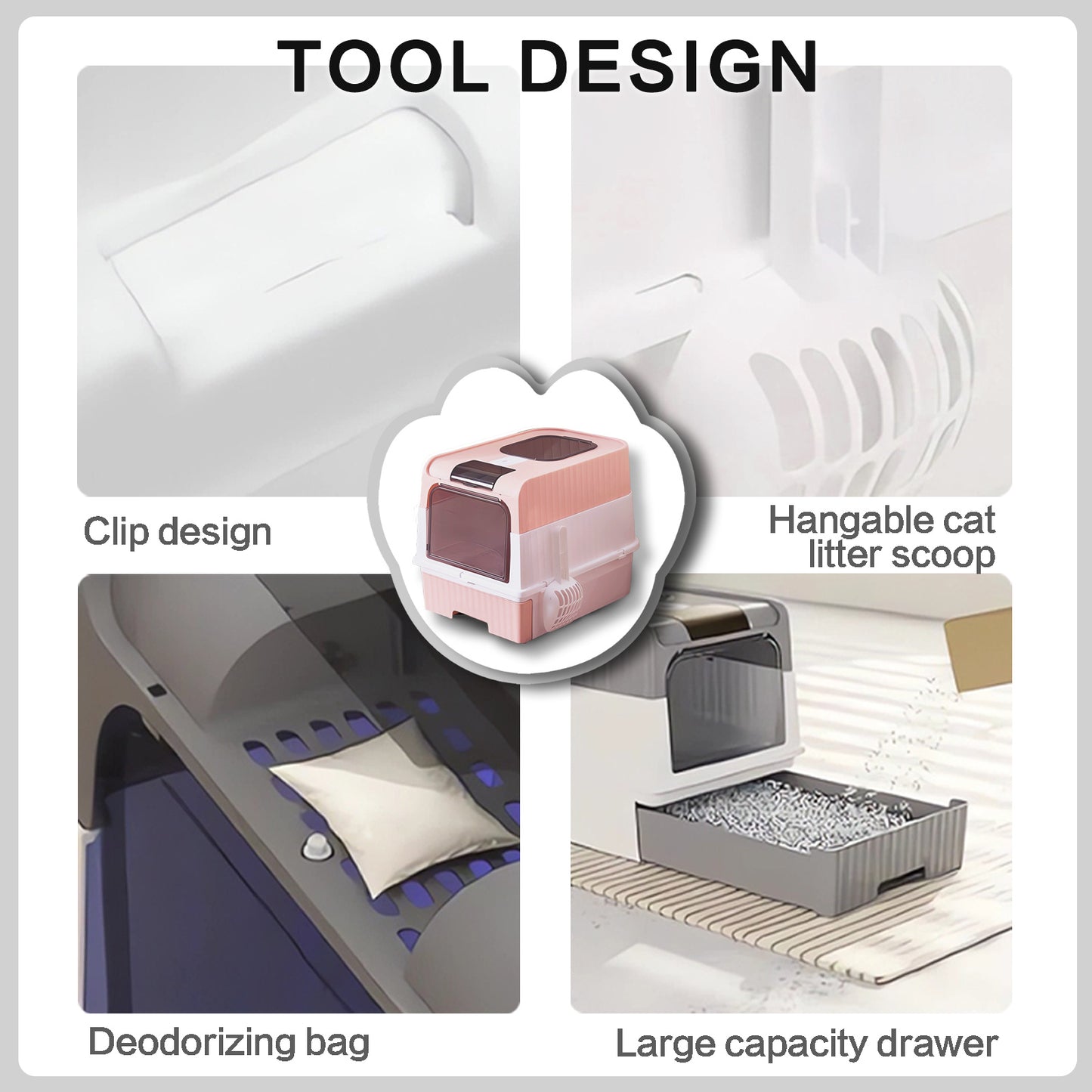 Super Large Capacity Cat Litter Box - Easy To Clean, Odorless, Leak Proof, Not Easy To Leak, Pull-out Design, Comfortable Toilet For Pets