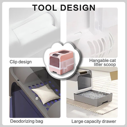 Super Large Capacity Cat Litter Box - Easy To Clean, Odorless, Leak Proof, Not Easy To Leak, Pull-out Design, Comfortable Toilet For Pets