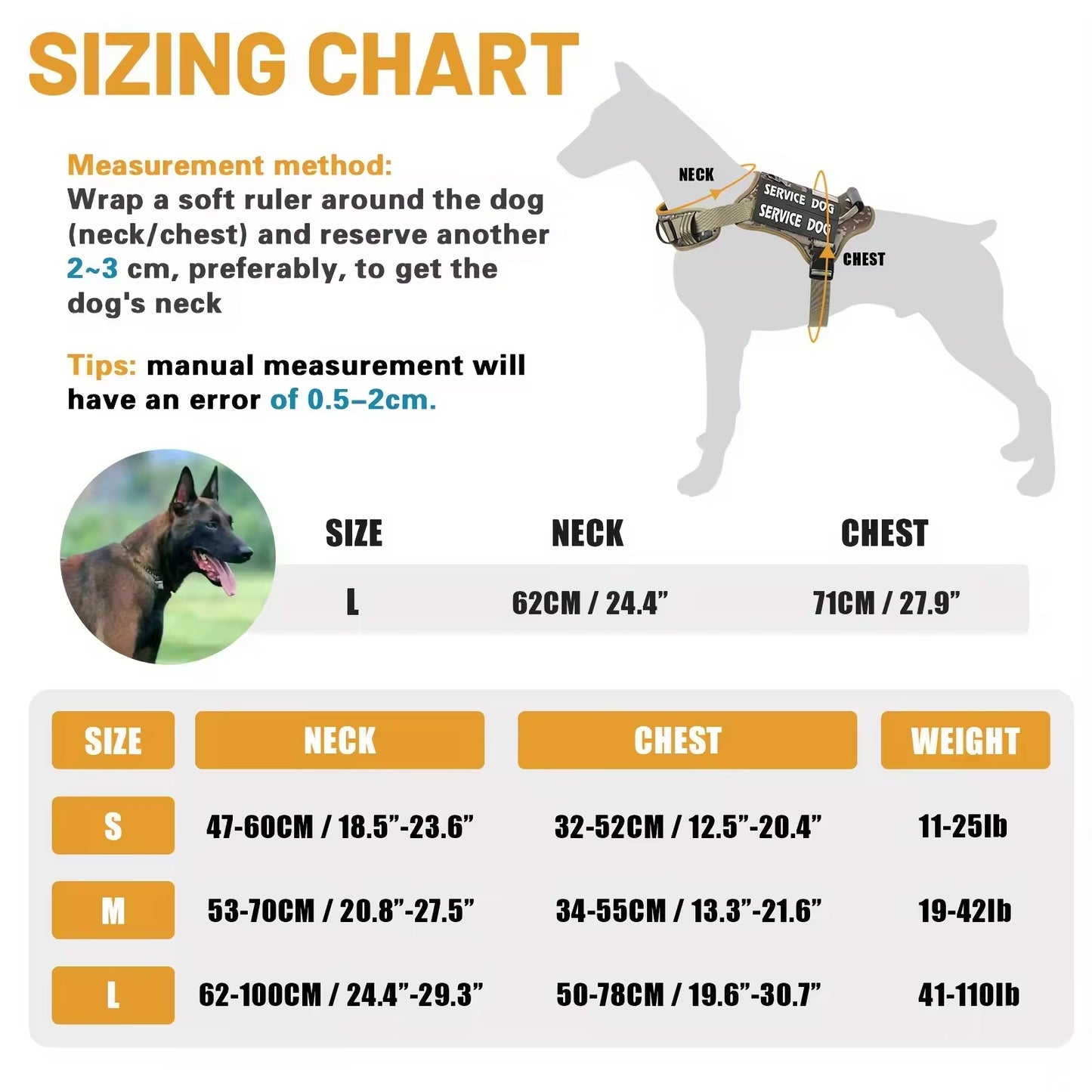 The Best Dog Harness, Tactical Service Dog Harness With Handle, No-Pull Adjustable Reflective Pet Vest Harness For Easy Walking And Training