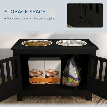 Dog Food Storage Cabinet with Bowls & Dog Feeding Station