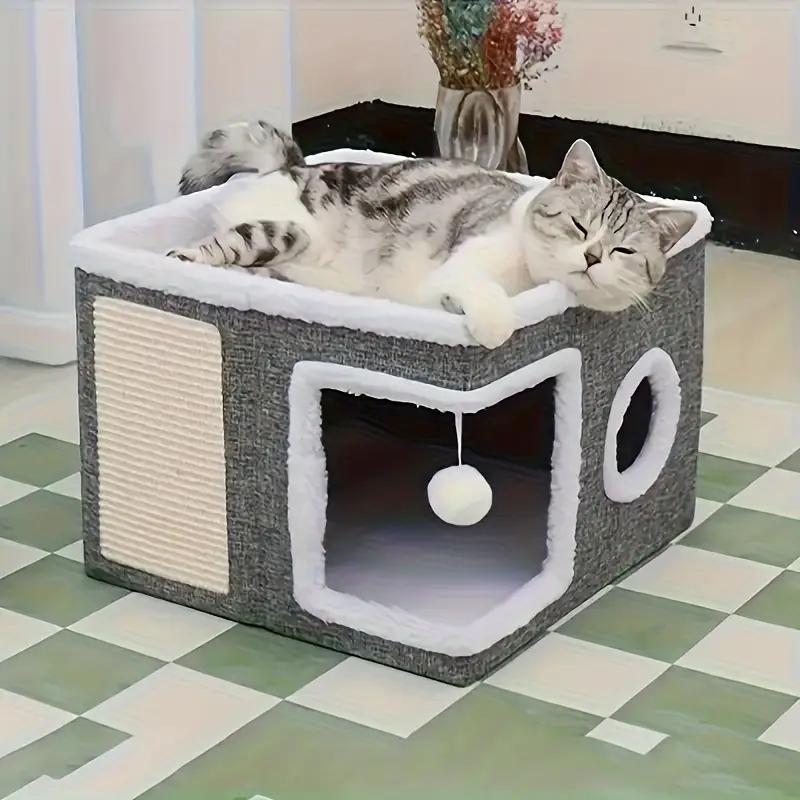 Large Cat House - Stylish And Elegant, With A High Aesthetic Design, Combining Beauty And Capacity, A Practical Must-have For Pet Home Decoration, A Comfortable Space Exclusively For Cats, Enhancing T