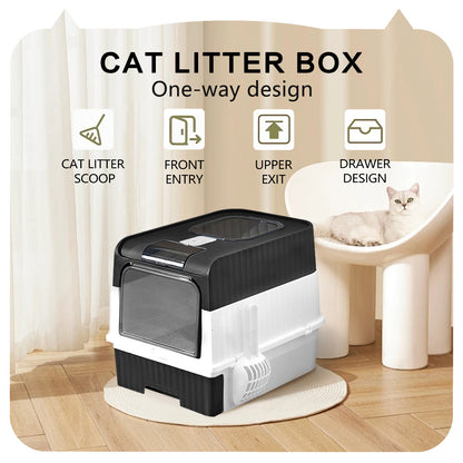 Super Large Capacity Cat Litter Box - Easy To Clean, Odorless, Leak Proof, Not Easy To Leak, Pull-out Design, Comfortable Toilet For Pets