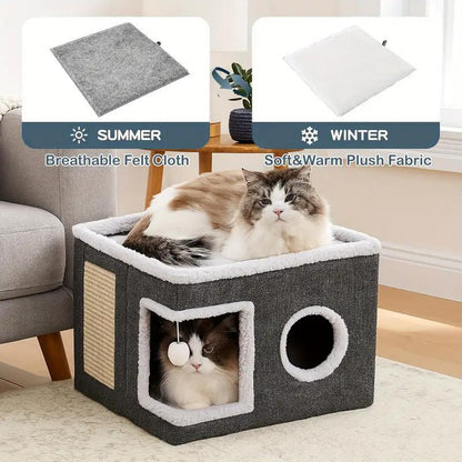 Large Cat House - Stylish And Elegant, With A High Aesthetic Design, Combining Beauty And Capacity, A Practical Must-have For Pet Home Decoration, A Comfortable Space Exclusively For Cats, Enhancing T