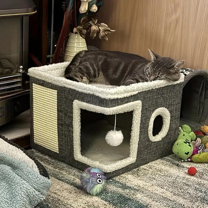 Large Cat House - Stylish And Elegant, With A High Aesthetic Design, Combining Beauty And Capacity, A Practical Must-have For Pet Home Decoration, A Comfortable Space Exclusively For Cats, Enhancing T