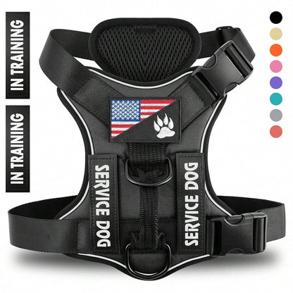 Reflective Breathable Solid Color Polyester Dog Strap Harness