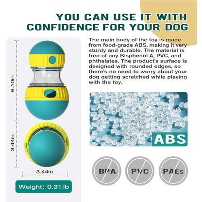 Dog Puzzle Toy, Adjustable Treat Dispensing Ball Food Dispenser Tough Slow Feeder Puppy Enrichment Training Toy Pet Interactive Chase Toys For Small Medium Large Dogs