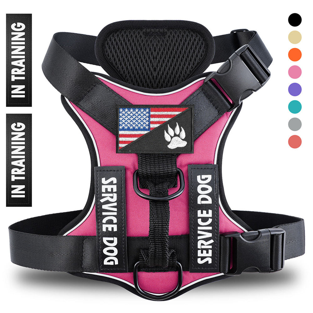 Reflective Breathable Solid Color Polyester Dog Strap Harness