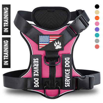 Reflective Breathable Solid Color Polyester Dog Strap Harness