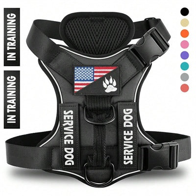 Reflective Breathable Solid Color Polyester Dog Strap Harness