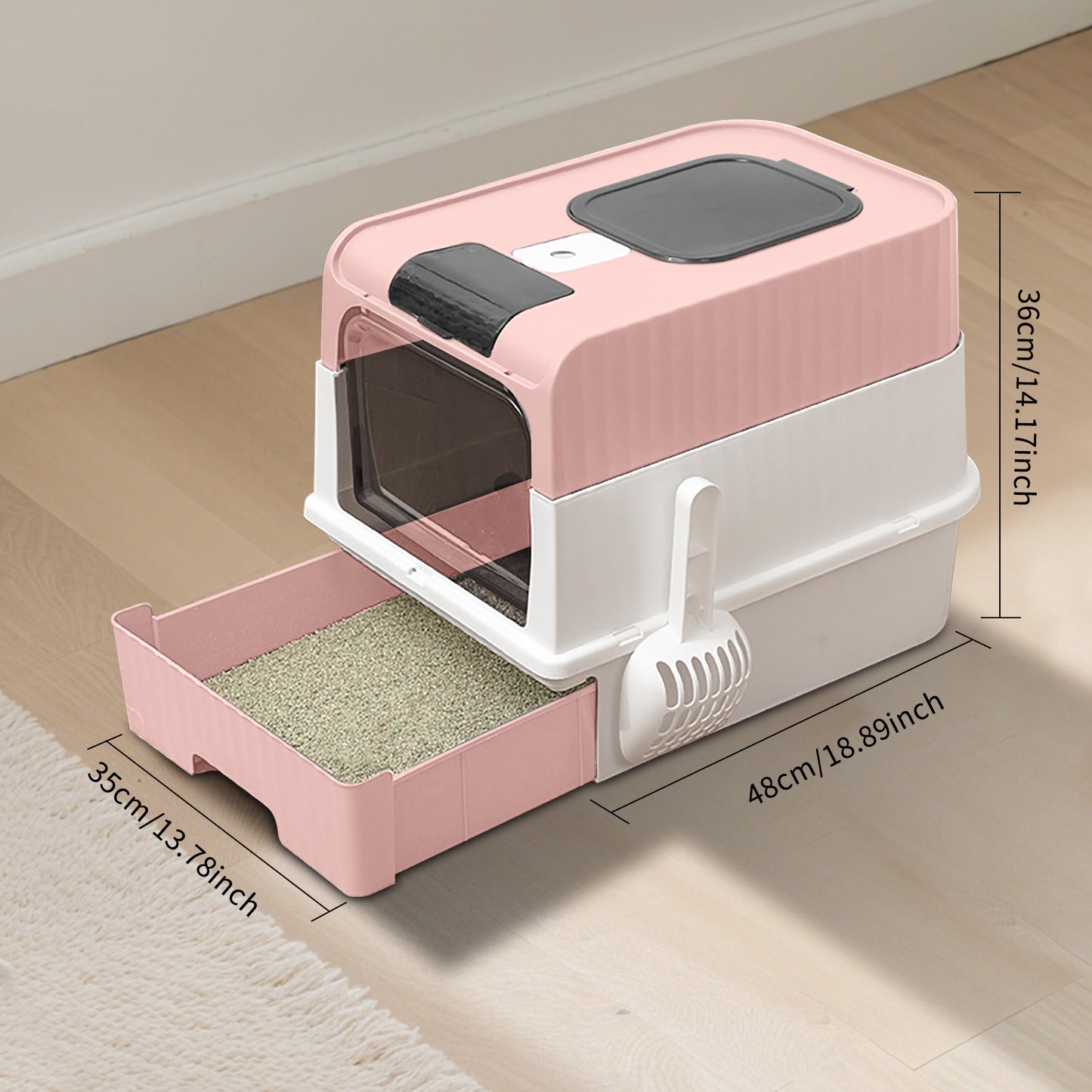 Super Large Capacity Cat Litter Box - Easy To Clean, Odorless, Leak Proof, Not Easy To Leak, Pull-out Design, Comfortable Toilet For Pets