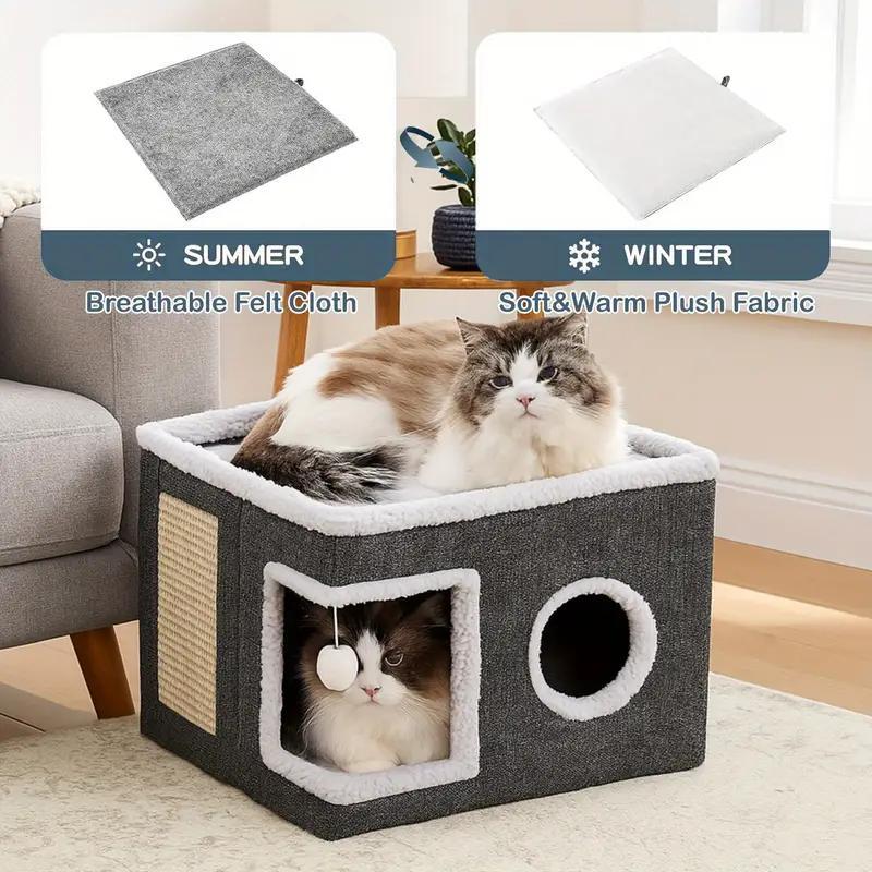 Large Cat House - Stylish And Elegant, With A High Aesthetic Design, Combining Beauty And Capacity, A Practical Must-have For Pet Home Decoration, A Comfortable Space Exclusively For Cats, Enhancing T