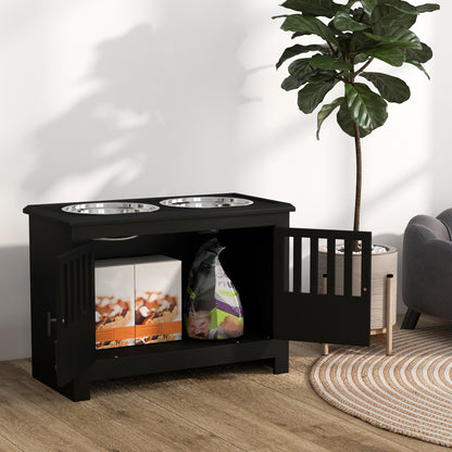 Dog Food Storage Cabinet with Bowls & Dog Feeding Station
