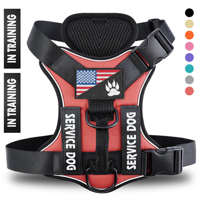 Reflective Breathable Solid Color Polyester Dog Strap Harness